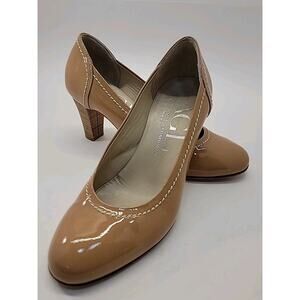 AGL Attilio Giusti Leombruni Women’s 6.5 / 36.5 Beige Patent Leather Pumps Italy